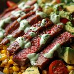 Steak Avocado Corn Bowl with Cilantro Cream