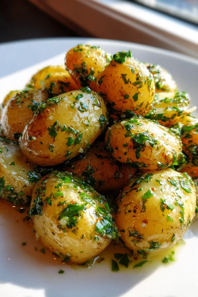 garlic herb butter baby potatoes