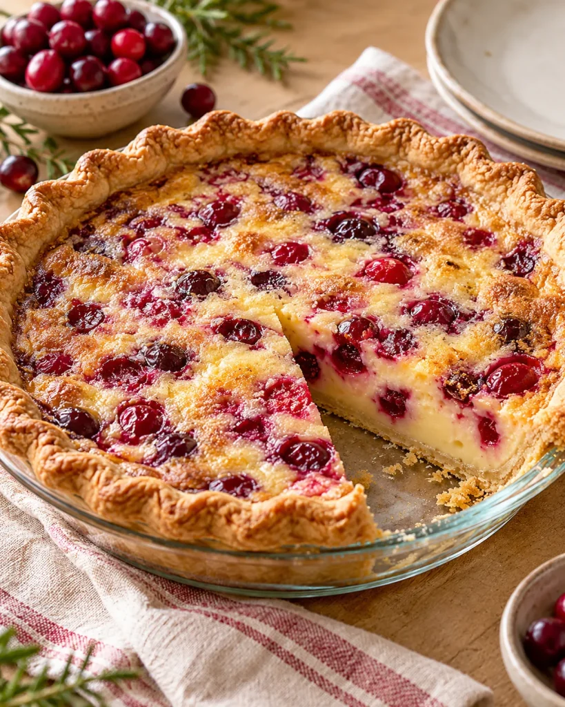 Gluten Free Cranberry Custard Pie
