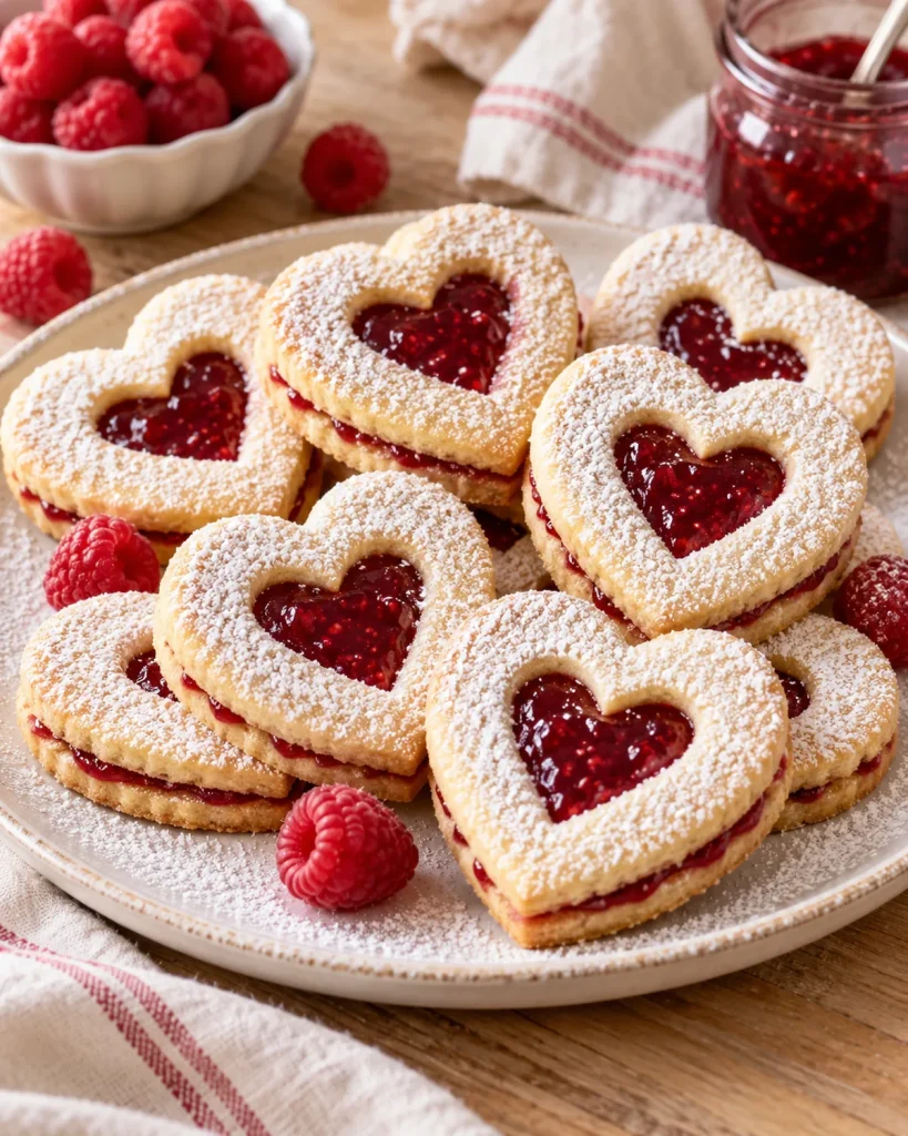 Gluten Free Heart Shaped Jam Sandwich Cookies