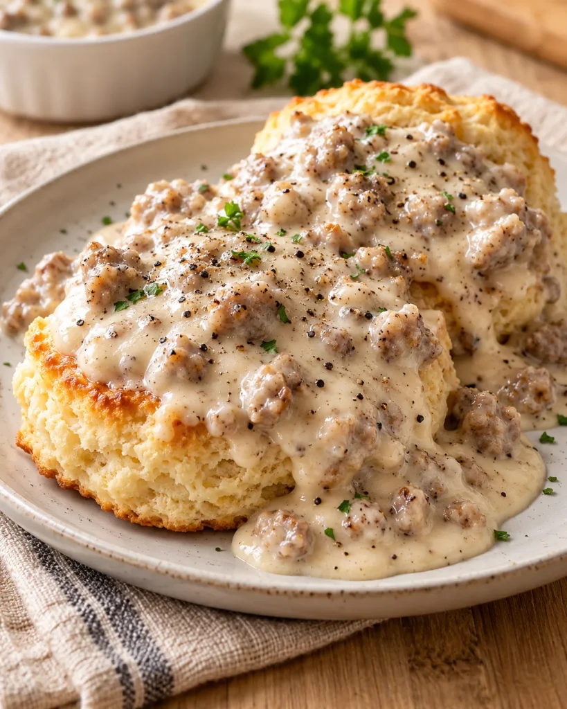 Gluten Free Sausage Gravy and Biscuits